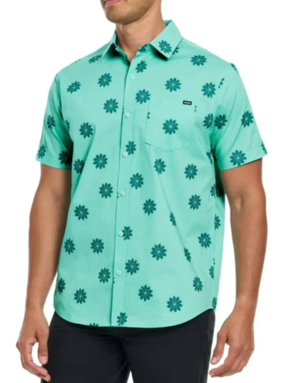 Hurley Men's Stretch Patio Printed Woven Short Sleeve Shirt Size XXL - Picture 3 of 8